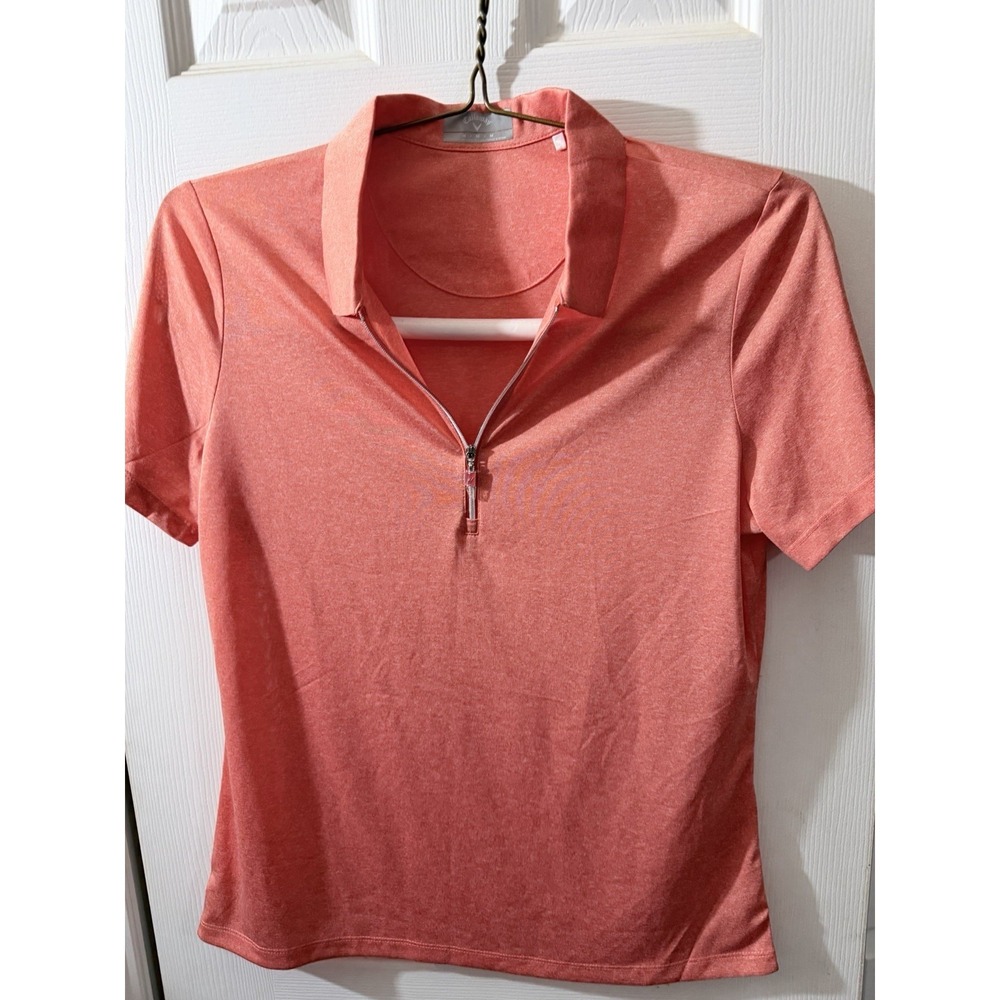 Callaway Woman's Zip Up Opti-Dri Golf Top Size M‎ Orange